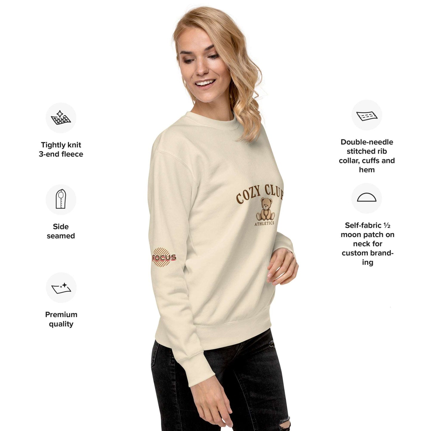 Cozy Club Athletics Teddy Bear Sweatshirt - 3-The Fashionista