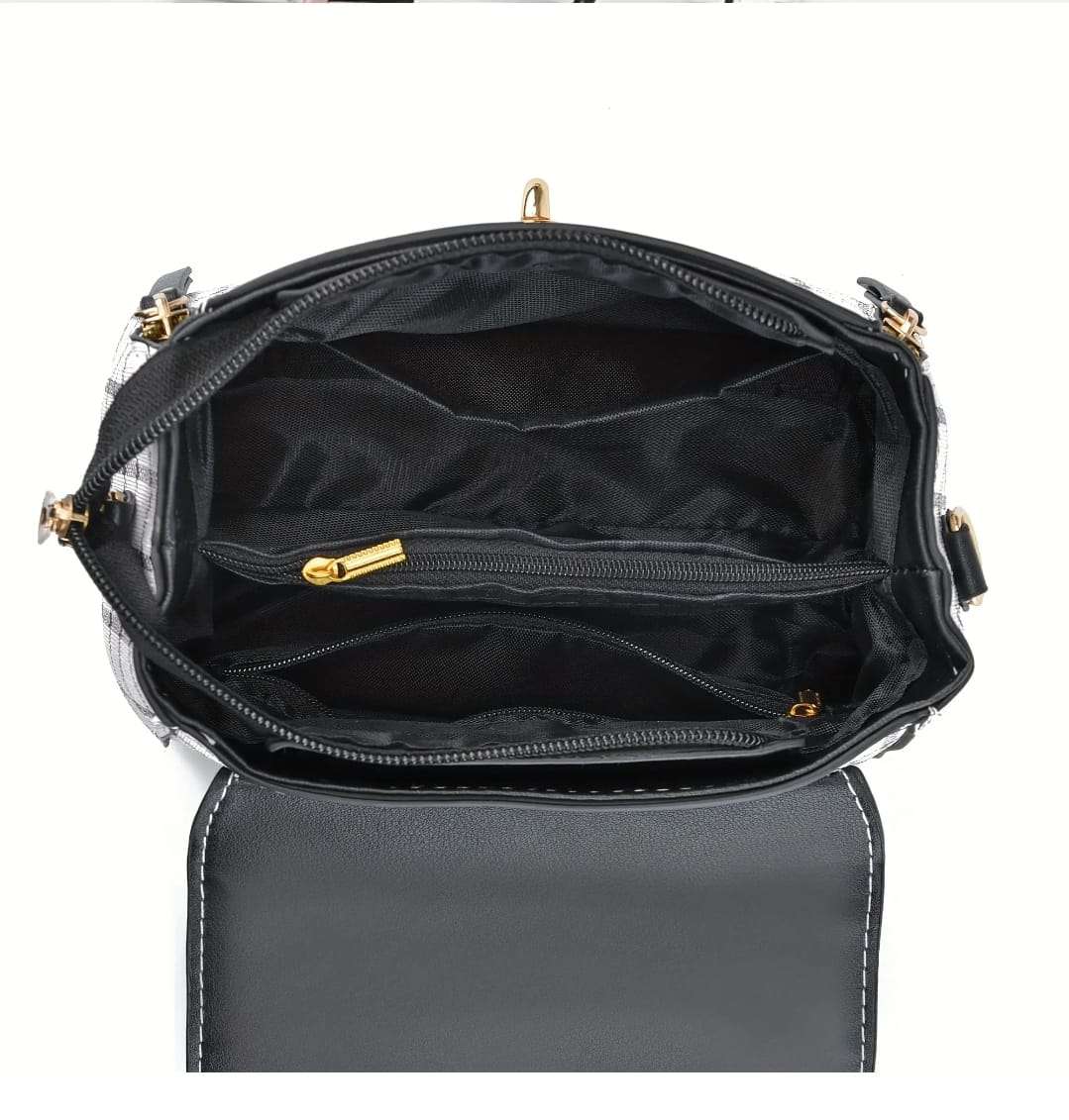 Elegant Korean Plaid PU Leather Shoulder Crossbody Bag For Women