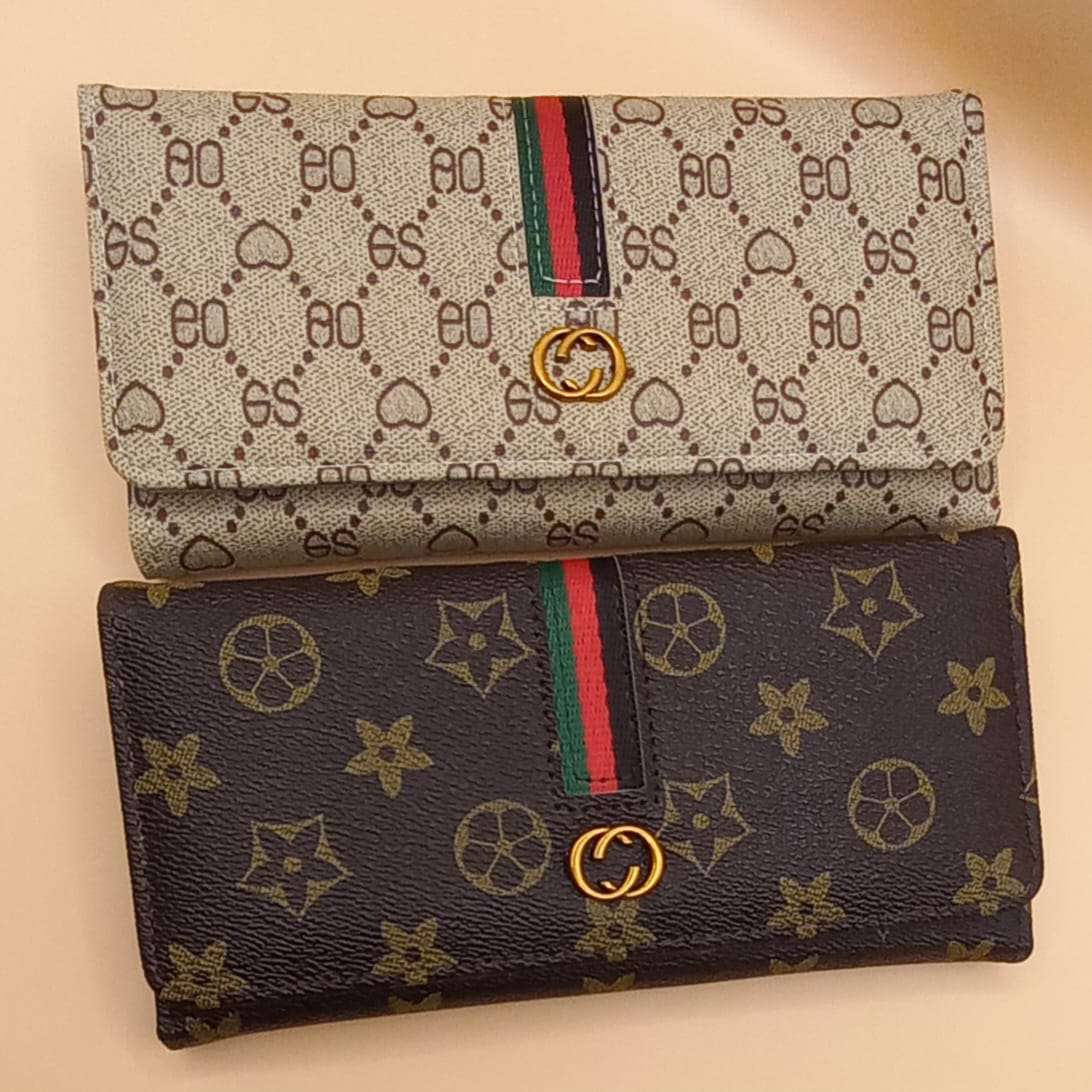 Women's Long Soft Wallet Multifunctional Buckle Fashionable Waterproof- F-1