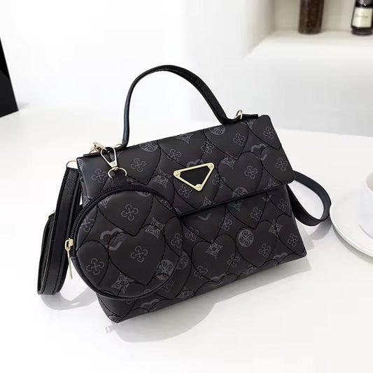 2024 Printed Square Bags Women Handbags- Two Piece Set - 1- The Fashionista 