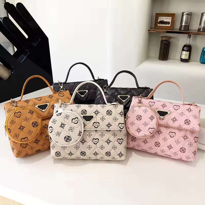 2024 Printed Square Bags Women Handbags- Two Piece Set - 3-The Fashionista 