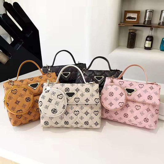 2024 Printed Square Bags Women Handbags- Two Piece Set - 3-The Fashionista 