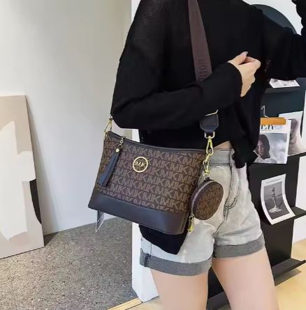 2024 Trendy Branded Leather Crossbody Chain Bag 2-piece set - 4-The Fashionista