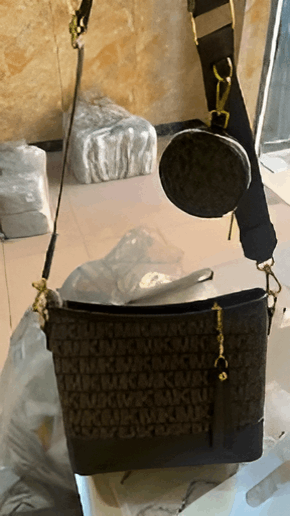 2024 Trendy Branded Leather Crossbody Chain Bag 2 piece set - The Fashionista 