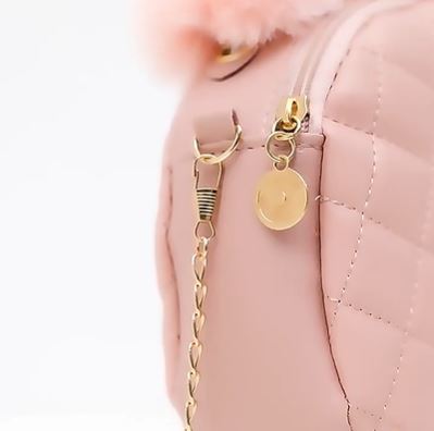 Women's Plush round Bag Crossbody Chain Bag with Single Strap