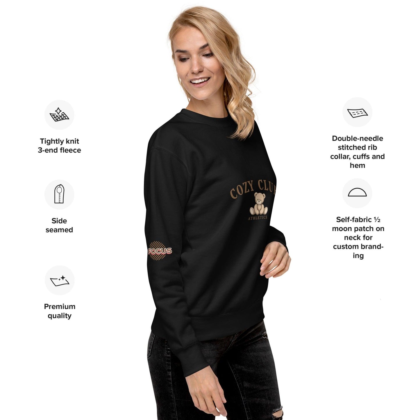 Cozy Club Athletics Teddy Bear Sweatshirt - 15-The Fashionista