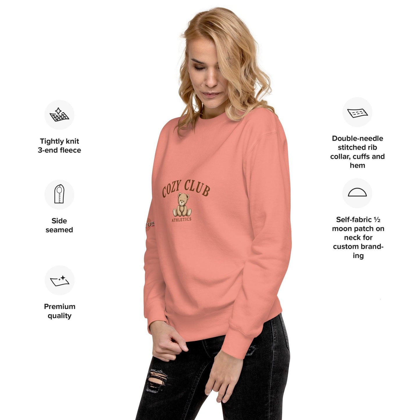 Cozy Club Athletics Teddy Bear Sweatshirt - 12-The Fashionista