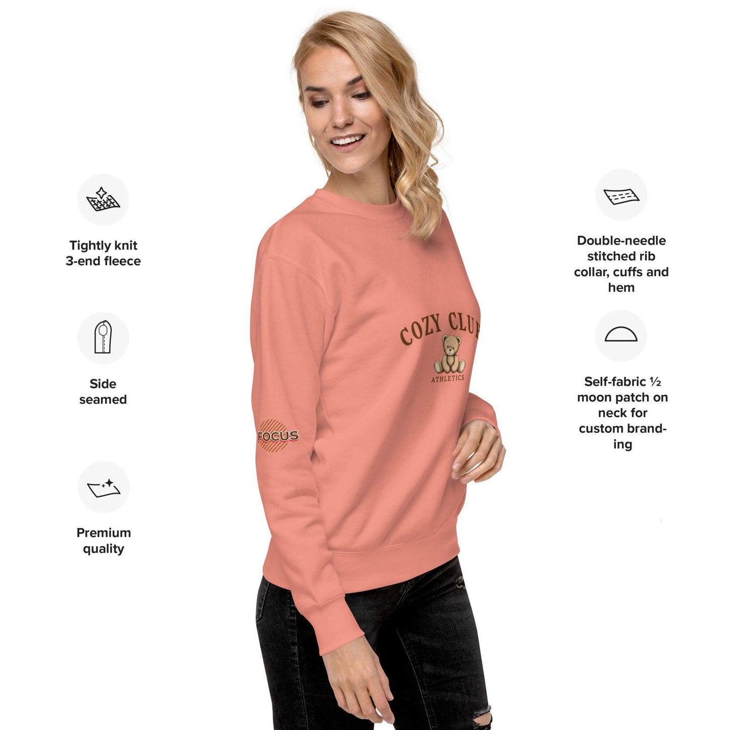Cozy Club Athletics Teddy Bear Sweatshirt - 10-The Fashionista