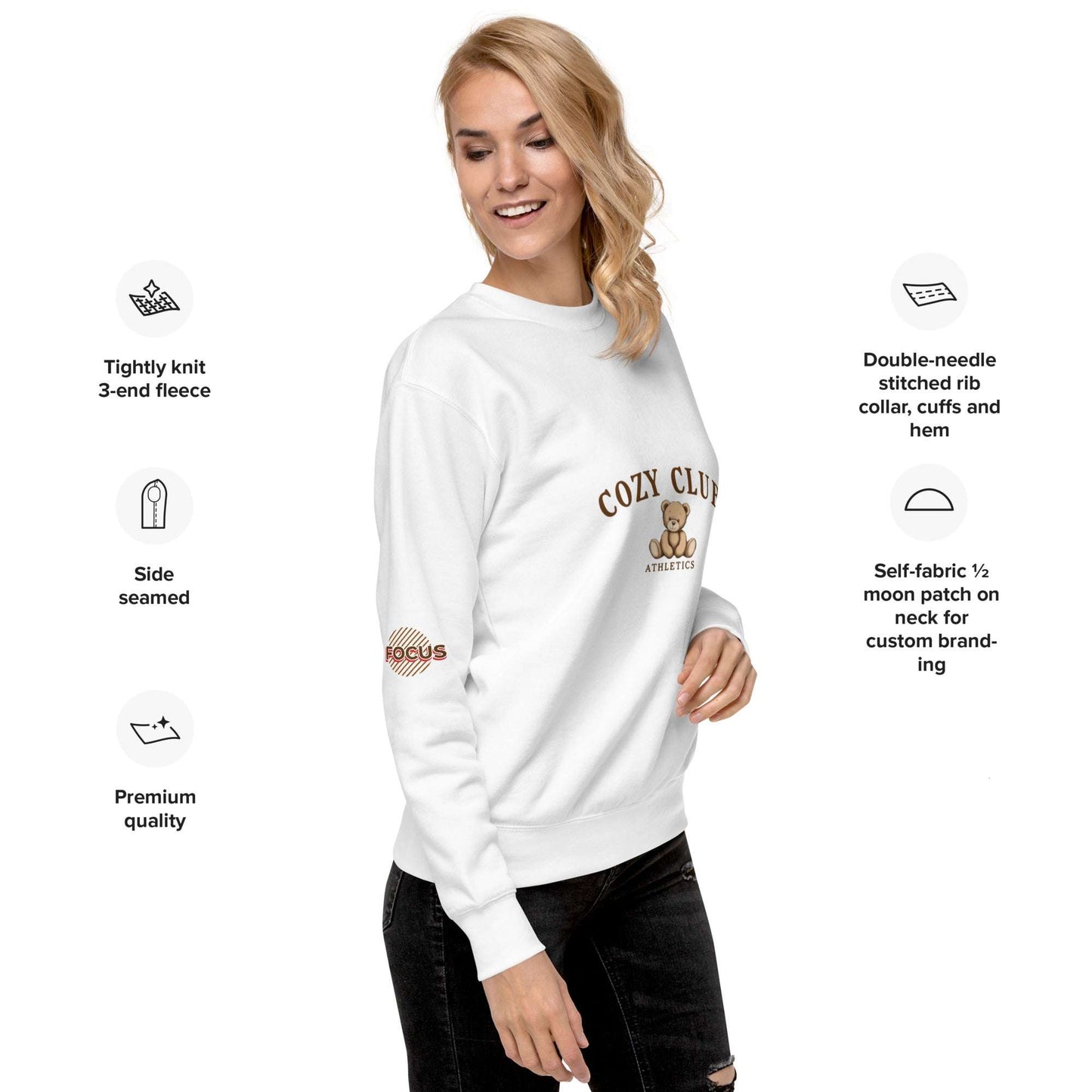 Cozy Club Athletics Teddy Bear Sweatshirt - The Fashionista