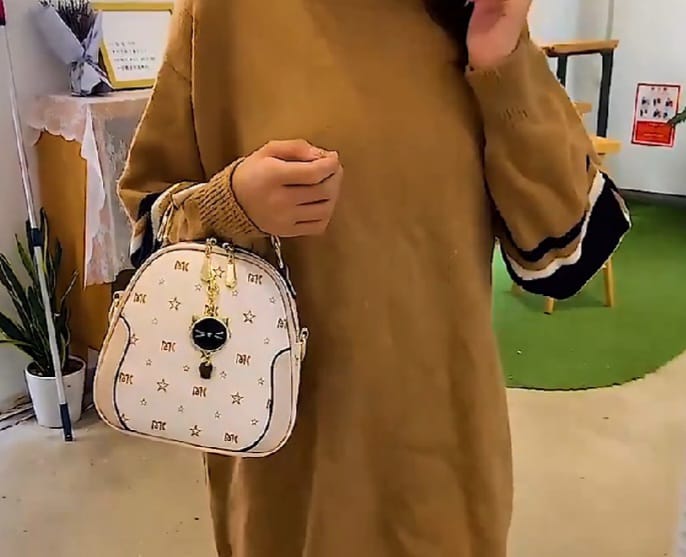 Cute Cat Shape Pendant Trendy Shoulder Bag, Double Zipper - 3-The Fashionista 