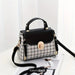 Elegant Korean Plaid PU Leather Shoulder Crossbody Bag For Women