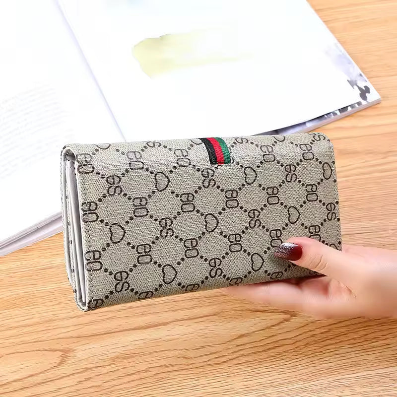 Women's Long Soft Wallet Multifunctional Buckle Fashionable Waterproof