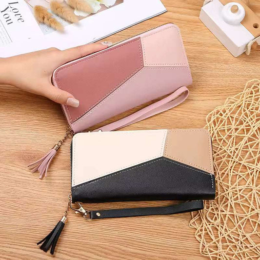 2024 new splicing long wallet ladies clutch bag female large capacity-F-3