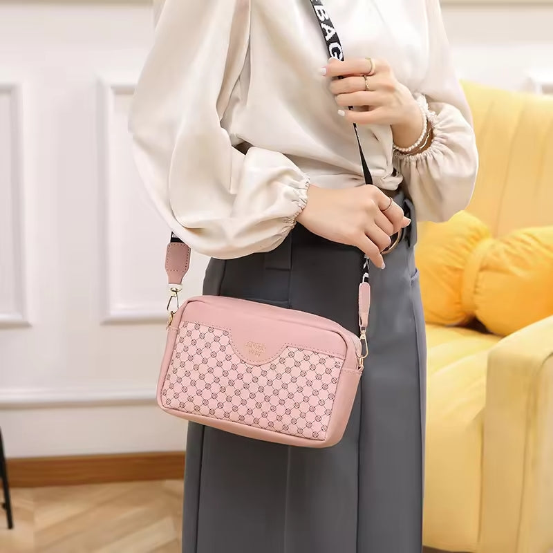 Ladies Bag Flower Small Square Bag Letter Weaving Strap Shoulder Bag