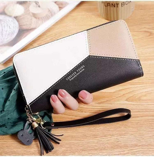 2024 new splicing long wallet ladies clutch bag female large capacity