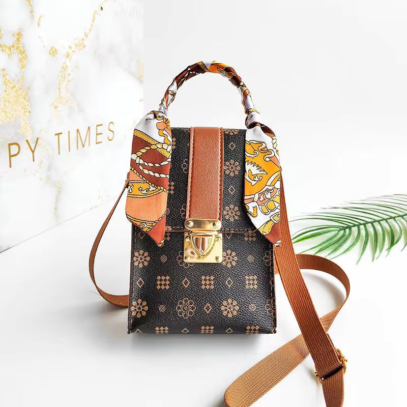 Fashion Scarves Square Bag Retro Printed One-shoulder Messenger Women Handbag