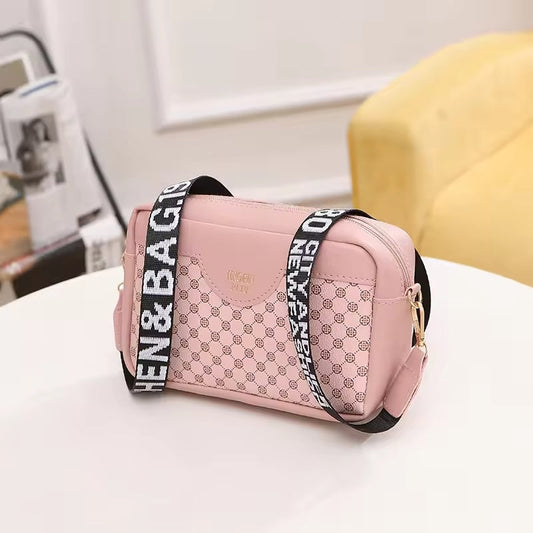 Ladies Bag Flower Small Square Bag Letter Weaving Strap Shoulder Bag