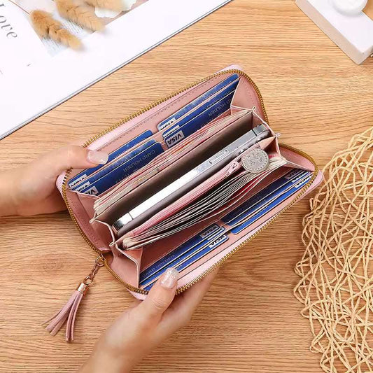 2024 new splicing long wallet ladies clutch bag female large capacity-F-2