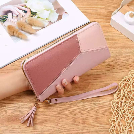 2024 new splicing long wallet ladies clutch bag female large capacity-F-1