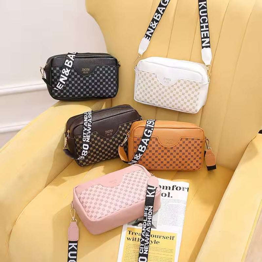 Ladies Bag Flower Small Square Bag Letter Weaving Strap Cross Shoulder Bag - 3-The Fashionista 