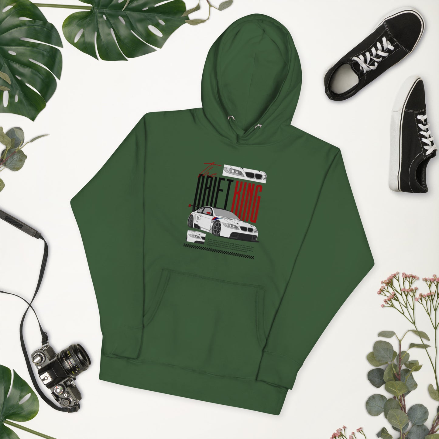 The Drift King Men's Hoodie- Racing Graphic Design - 8-The Fashionista