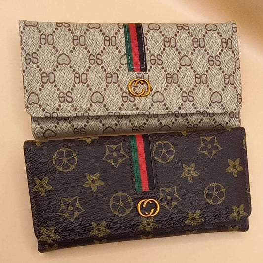 Women's Long Soft Wallet Multifunctional Buckle Fashionable Waterproof- F-1