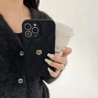 Luxury Designer 3D Rose Plush down jacket Phone case