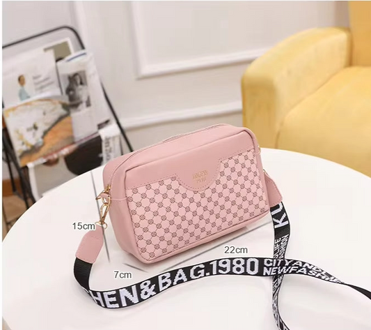 Ladies Bag Flower Small Square Bag Letter Weaving Strap Shoulder Bag