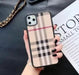 Luxury Plaid Printed Branded Leather Mobile Phone Case