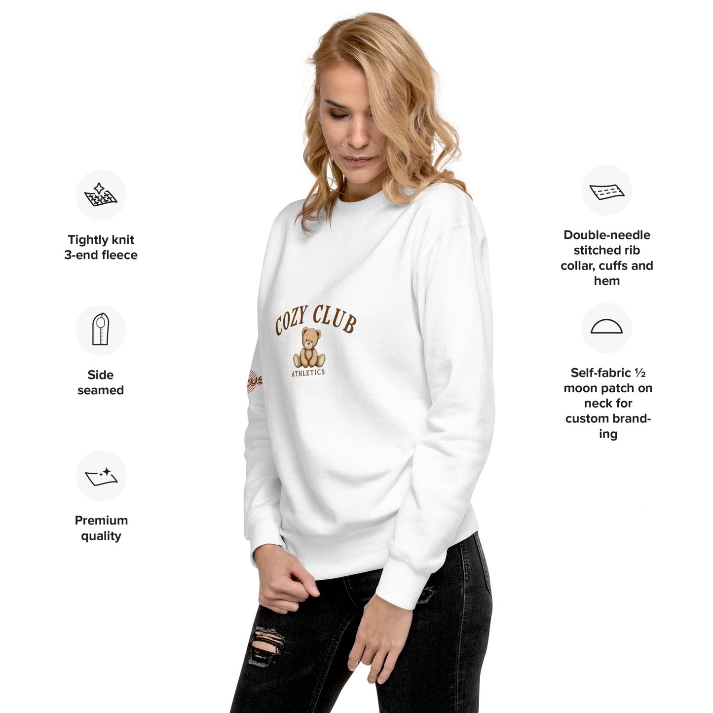 Cozy Club Athletics Teddy Bear Sweatshirt